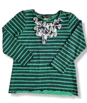 Morgan & Milo 5 Girls Penelope Ruffle Striped Shirt